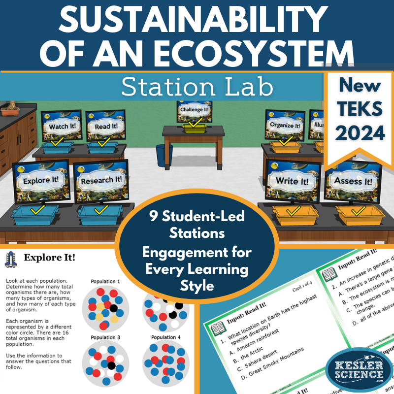 TEKS 8.12C Sustainability of an Ecosystem for Middle School Science